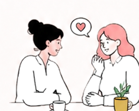 Illustratie van twee moeders in gesprek